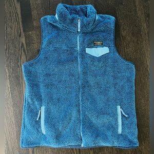 L.L. Bean Plush Blue Hi-Pile Fleece Vest